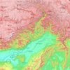 Topografische kaart Arunachal Pradesh, hoogte, reliëf