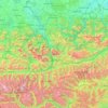 Topografische kaart Salzburg, hoogte, reliëf