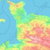 Topografische kaart Manche, hoogte, reliëf