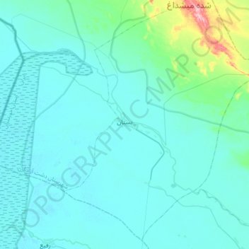 Topografische kaart Bostan, hoogte, reliëf
