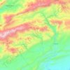 Topografische kaart caïdat d'Ahl Mgoun, hoogte, reliëf