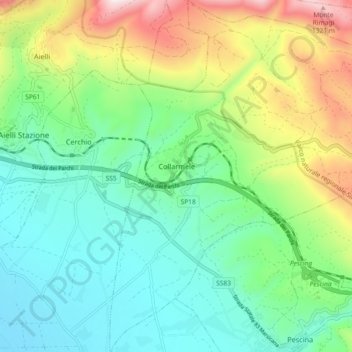 Topografische kaart Collarmele, hoogte, reliëf