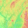 Topografische kaart Paroisse de Denmark, hoogte, reliëf