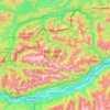 Topografische kaart Karwendel, hoogte, reliëf