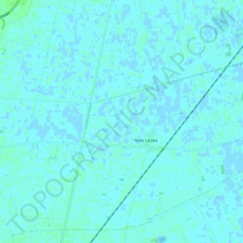 Topografische kaart New Leake, hoogte, reliëf