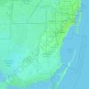 Topografische kaart Miami-Dade County, hoogte, reliëf