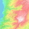 Topografische kaart District de Kesrouan, hoogte, reliëf