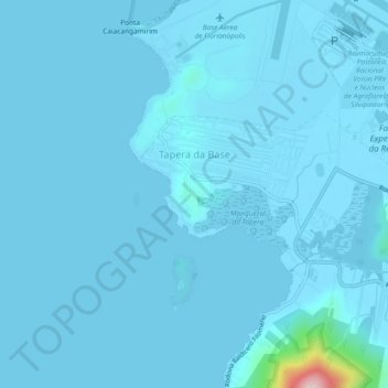 Topografische kaart Tapera da Base, hoogte, reliëf
