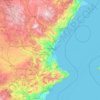 Topografische kaart Valencien, hoogte, reliëf