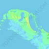 Topografische kaart North Caicos, hoogte, reliëf
