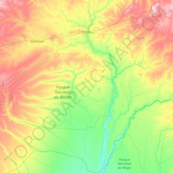 Topografische kaart Matala, hoogte, reliëf