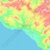 Topografische kaart Agrigento, hoogte, reliëf