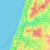 Topografische kaart Tel Aviv District, hoogte, reliëf