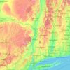 Topografische kaart Hudson River, hoogte, reliëf