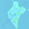 Topografische kaart Conception Island, hoogte, reliëf