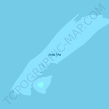 Topografische kaart Relief Islet, hoogte, reliëf
