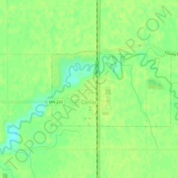 Topografische kaart Climax, hoogte, reliëf