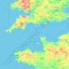 Topografische kaart English Channel, hoogte, reliëf