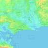 Topografische kaart Bournemouth, Christchurch and Poole, hoogte, reliëf