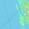 Topografische kaart Øygarden, hoogte, reliëf