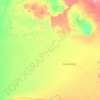 Topografische kaart Жалагашский район, hoogte, reliëf