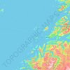 Topografische kaart Bodø, hoogte, reliëf