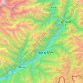 Topografische kaart 德兴乡, hoogte, reliëf