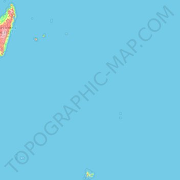 Topografische kaart Franse Zuidelijke en Antarctische Gebieden, hoogte, reliëf