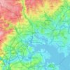 Topografische kaart Baltimore, hoogte, reliëf