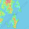 Topografische kaart Bruny Island, hoogte, reliëf