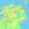 Topografische kaart Ulster, hoogte, reliëf