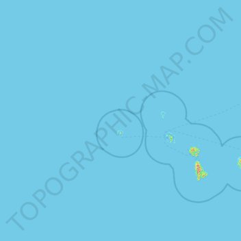 Topografische kaart Maupiti, hoogte, reliëf