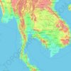 Topografische kaart ประเทศไทย, hoogte, reliëf