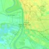 Topografische kaart Baton Rouge, hoogte, reliëf
