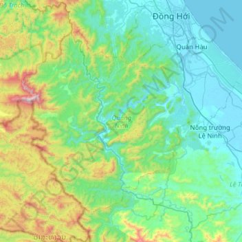 Topografische kaart Quảng Ninh District, hoogte, reliëf