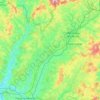 Topografische kaart La Bourbince, hoogte, reliëf