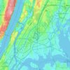 Topografische kaart The Bronx, hoogte, reliëf