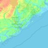Topografische kaart Charleston County, hoogte, reliëf