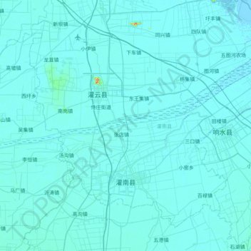 Topografische kaart 灌南县, hoogte, reliëf