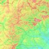 Topografische kaart Vosges du Nord, hoogte, reliëf