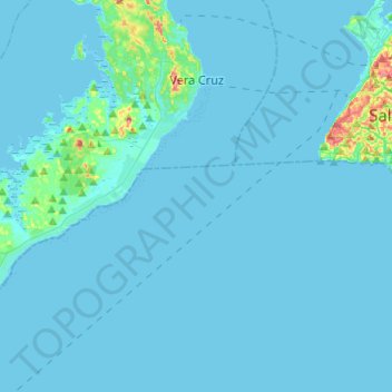Topografische kaart Vera Cruz, hoogte, reliëf