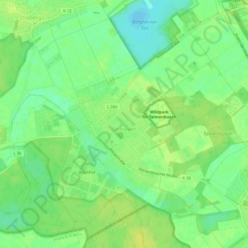 Topografische kaart Delhoven, hoogte, reliëf