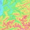 Topografische kaart Bregenzerwald, hoogte, reliëf
