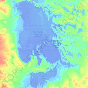 Topografische kaart Lake Eyre, hoogte, reliëf