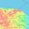Topografische kaart North Norfolk, hoogte, reliëf