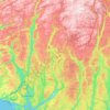 Topografische kaart Kvinesdal, hoogte, reliëf