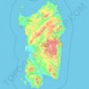 Topografische kaart Sardegna, hoogte, reliëf