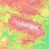 Topografische kaart Mont Lozère, hoogte, reliëf