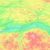 Topografische kaart Loire, hoogte, reliëf