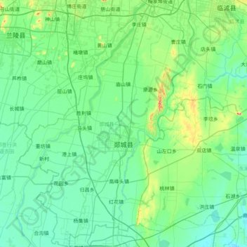 Topografische kaart 郯城县, hoogte, reliëf